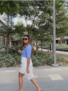 COS Light Blue Button-Front Top
